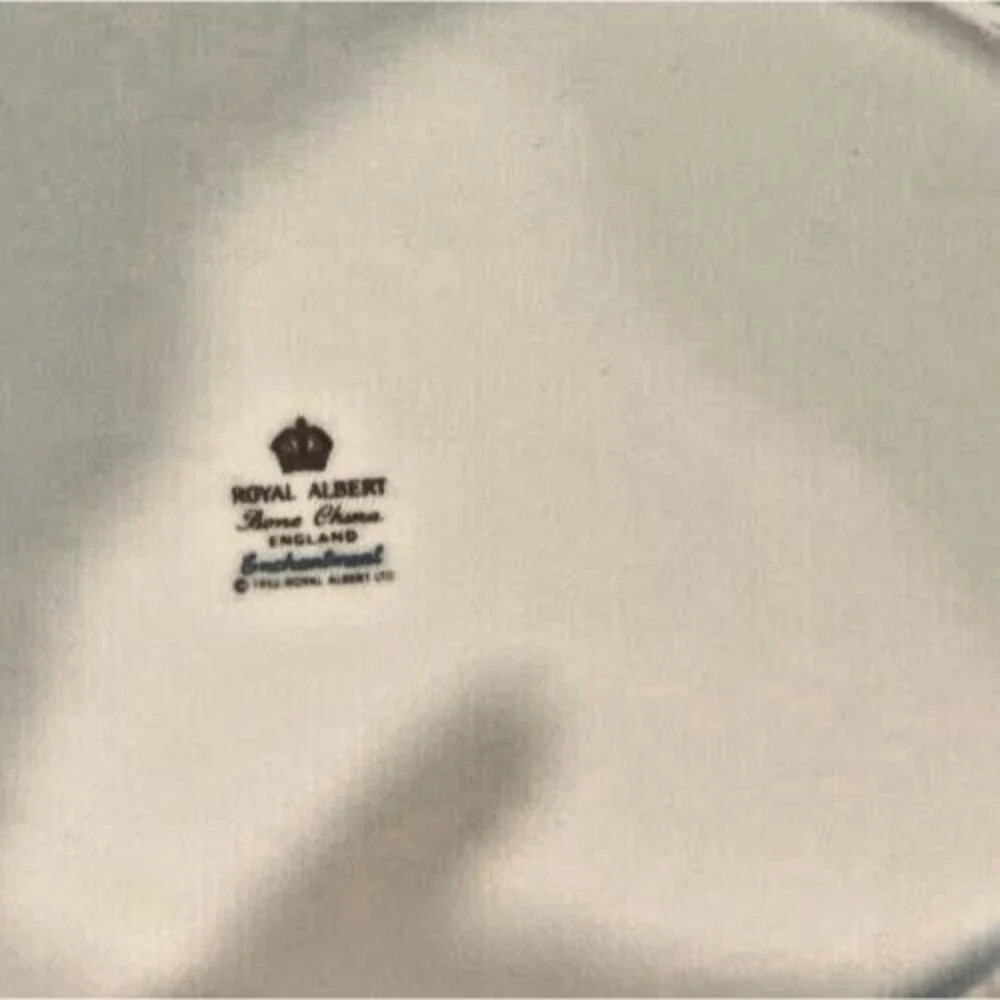 ROYAL ALBERT ENCHANTMENT platter bone china gold floral blue antique Dish Plate